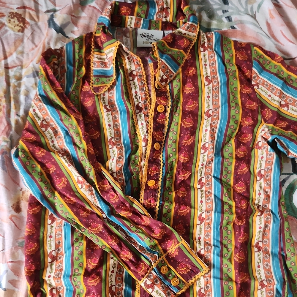 Hippie Rose Multicolor Striped Women's Shirt